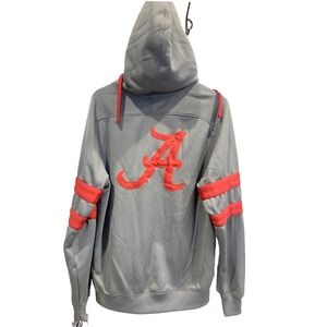 Alabama‎ State Crimson Tide Jacket  Large Gray Full Zip Mock Neck Russell NCAA